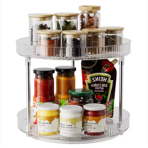 Double-Layer Lazy Susan Turntable Organizer – BREVEX
